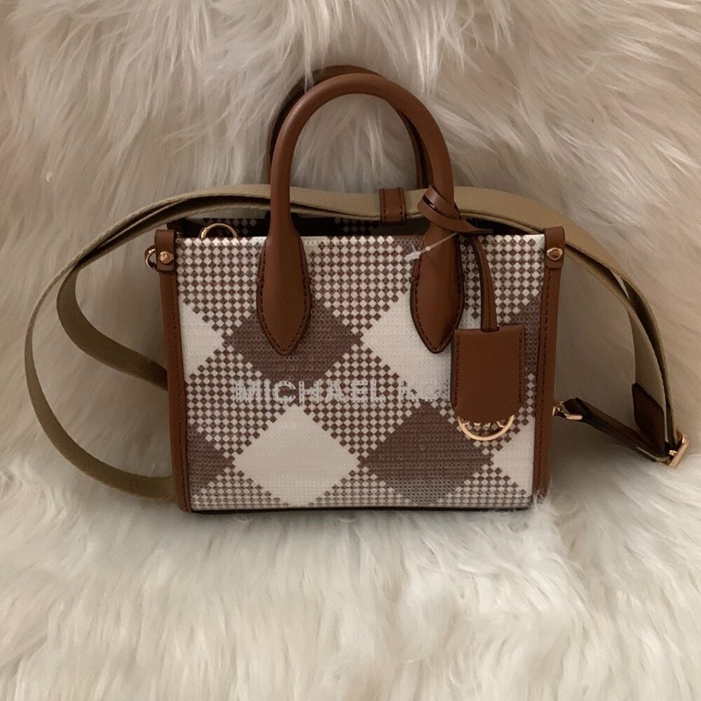 MICHAEL KORS Mirella Extra Small Shopper Crossbody Bag in Luggage